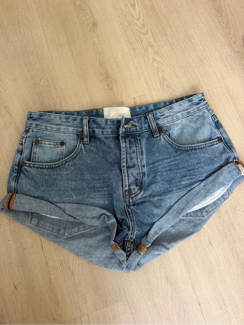 Classic High-Waist Blue Denim Shorts
